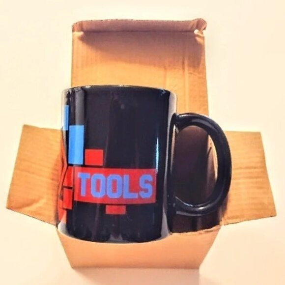 MATCO TOOLS Set of 2 Black Coffee Cups/Mugs ~ Contemporary Block Design ~ NEW! - Picture 2 of 5